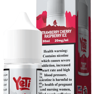 Strawberry cherry raspberry ice vape flavour by yeti